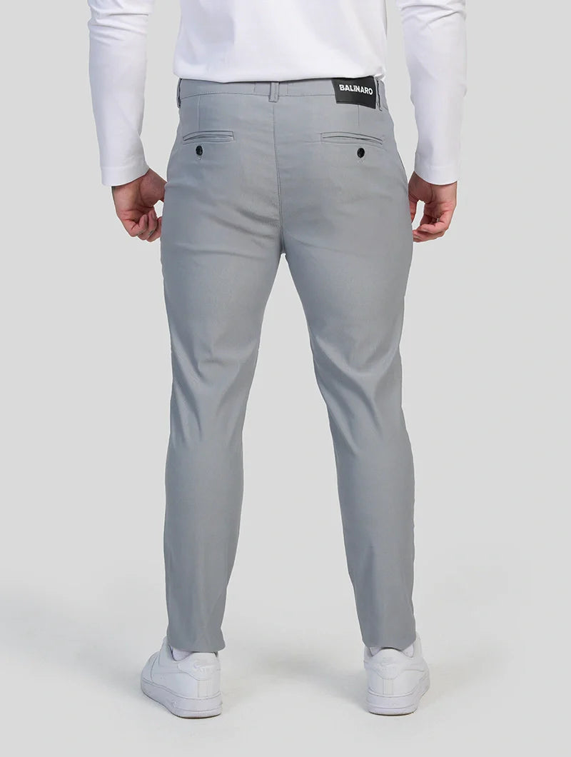 Felix Slim Fit Stretch Broek Heren - Lichtgrijs