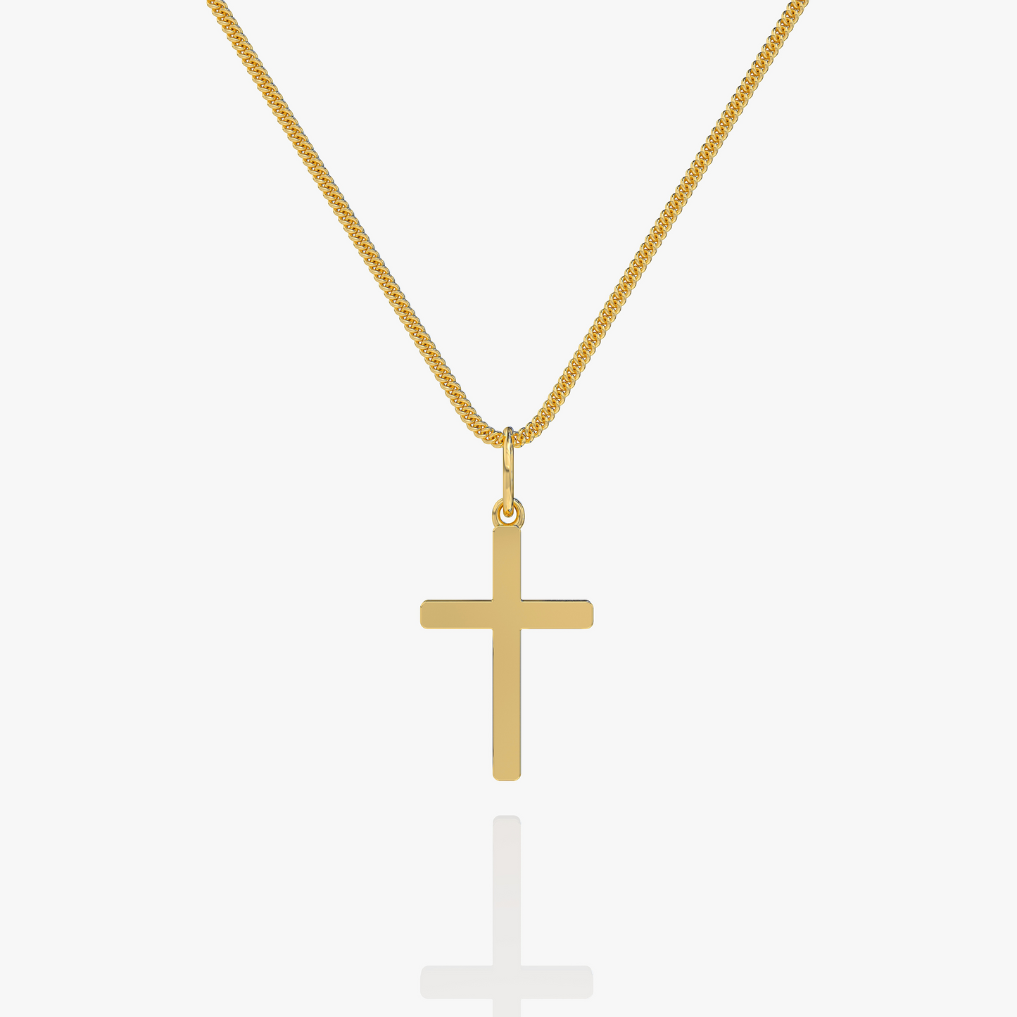 Heren Ketting met Kruis Hanger - RVS Schakelketting