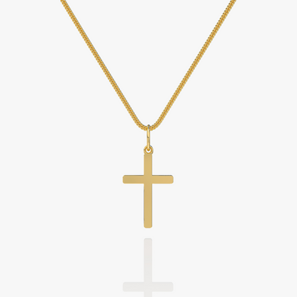 Heren Ketting met Kruis Hanger - RVS Schakelketting