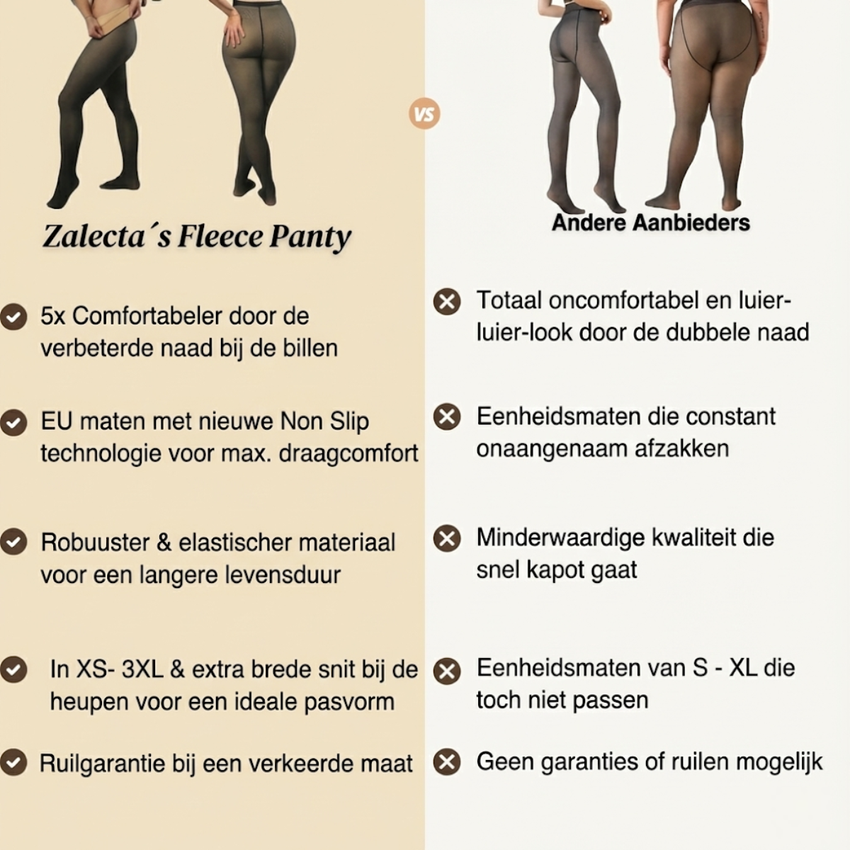 Zalecta™ Corrigerende Fleece Panty - High Waist Legging met Buikcontrole