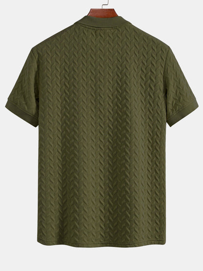 Geometrische Jacquard Polo