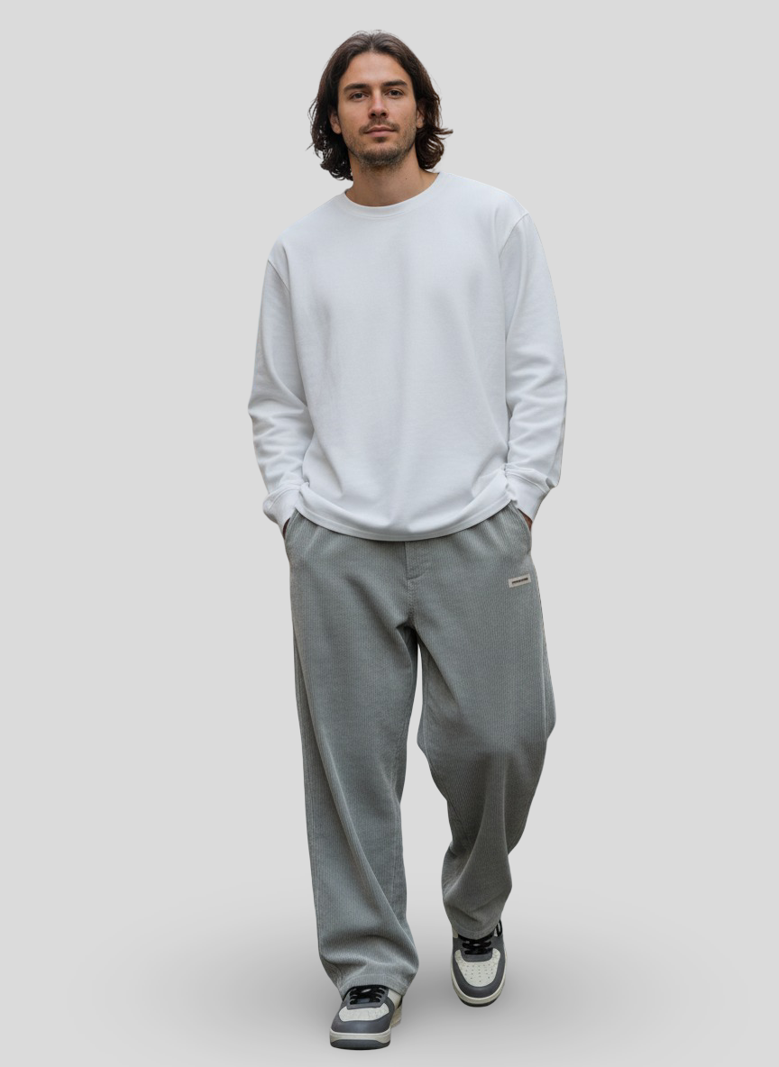 Lucas | Wijde Ribfluweel Broek