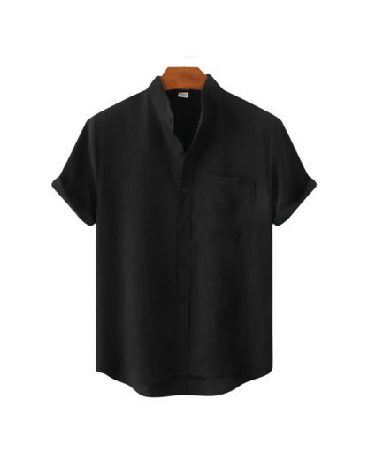 Venice linnen shirt met korte mouwen