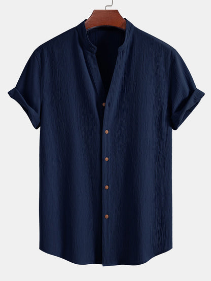 Gerimpelde textuur<tc>rood</tc> V-hals shirt &amp; kreuk textuur<tc>rood</tc> Rechte broek
