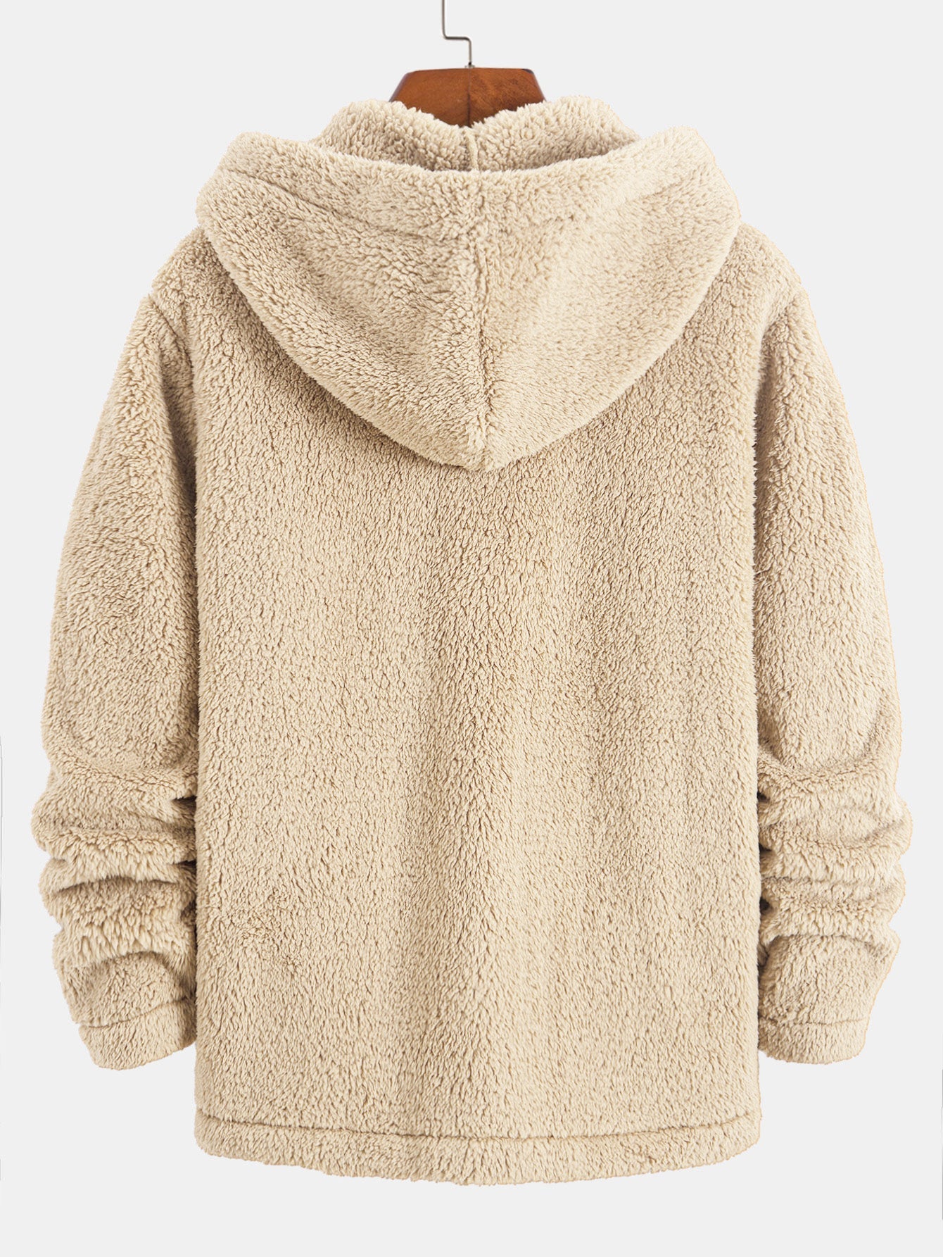 Teddy Fleece Knop-Up Hoodie Jas