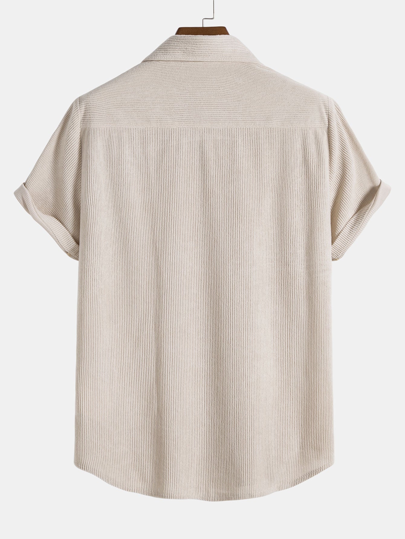 Korte Mouwen Corduroy Overhemd met Knopen & Shorts