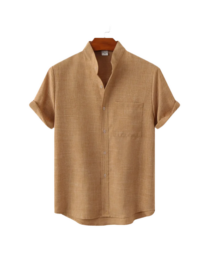 Venice linnen shirt met korte mouwen