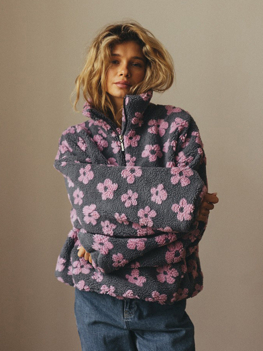 Fleur | Floral Teddy Fleece
