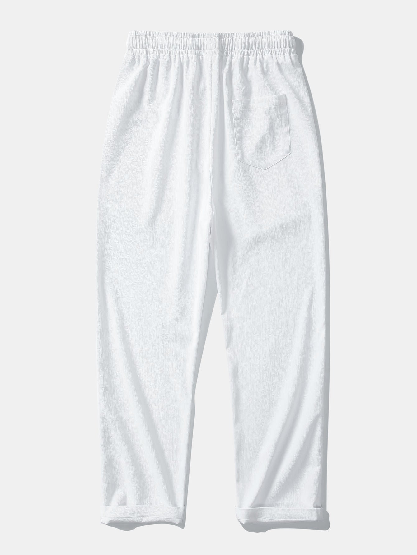 Textuur Jacquard Cubaanse Shirt & Kreukel Textuur Rechte Pantalon