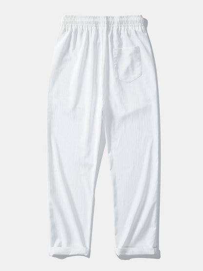 Textured Contrast Cuban Shirt & Straight Leg Pants