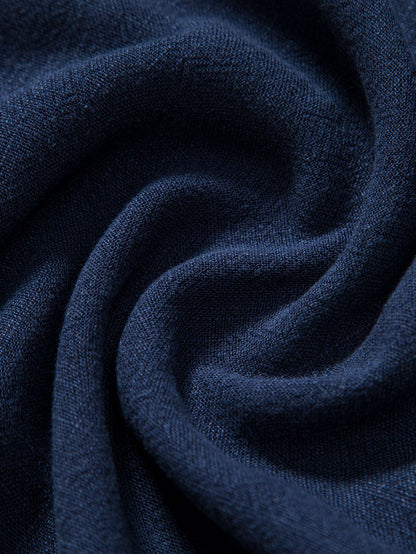 Linnen Rayon Mix Knop-Up Shirt