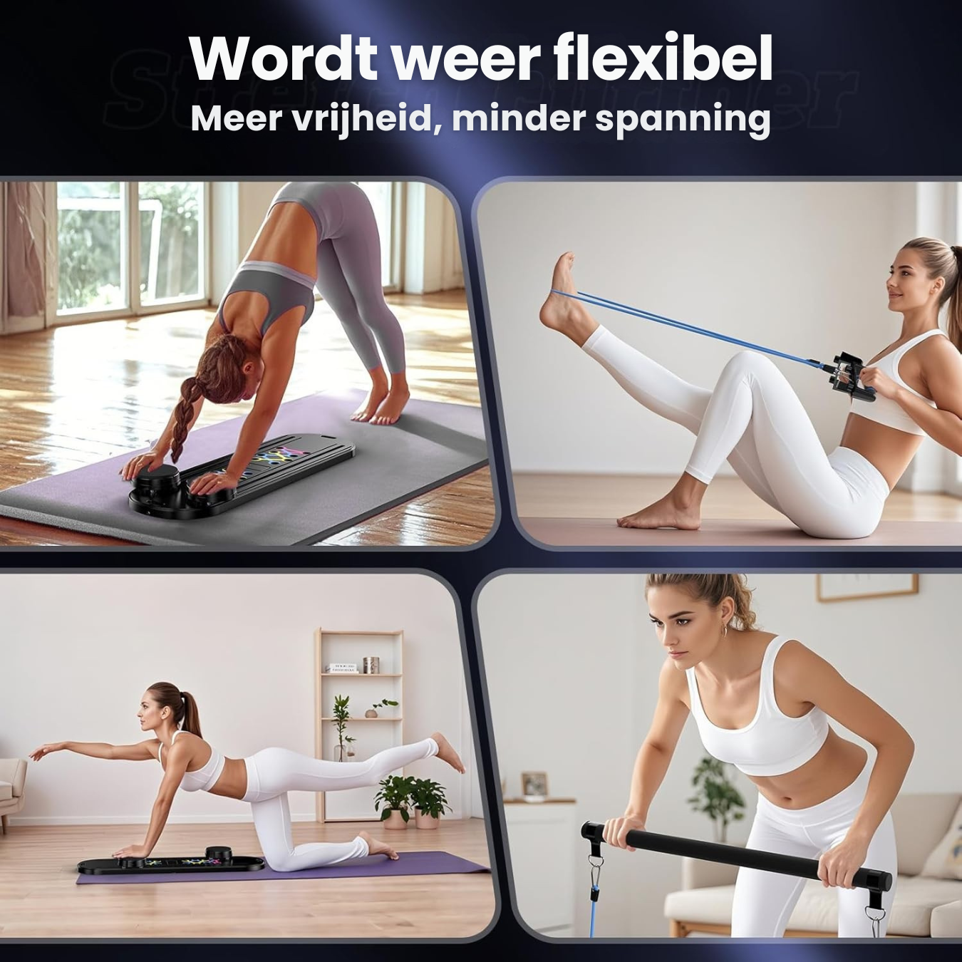 Draagbaar Pilates board voor thuis workouts – multifunctioneel fitnessbord voor core stability en krachttraining