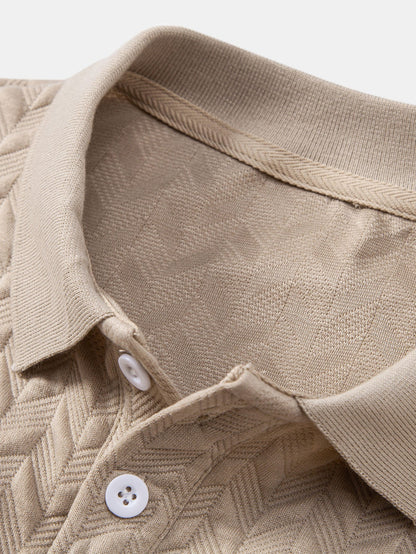 Geometrische Jacquard Polo
