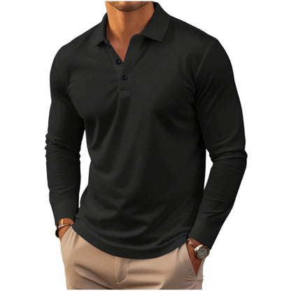 Achteraanzicht van het beige T-shirt met lange mouwen, perfect voor een veelzijdige alledaagse look.