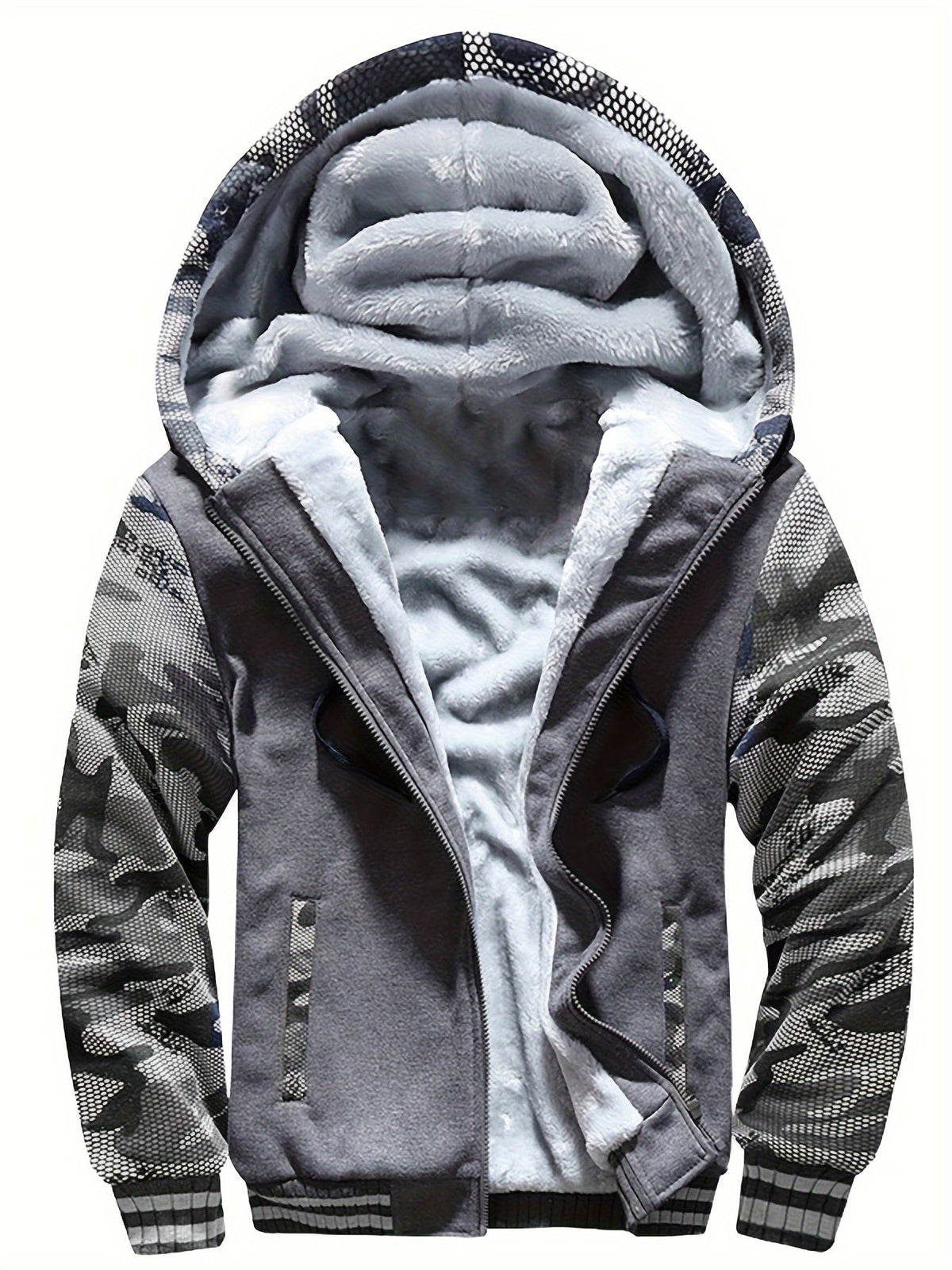 Zijaanzicht van de Rocco hoodie, de praktische ritssluiting en de klassieke pasvorm duidelijk zichtbaar.