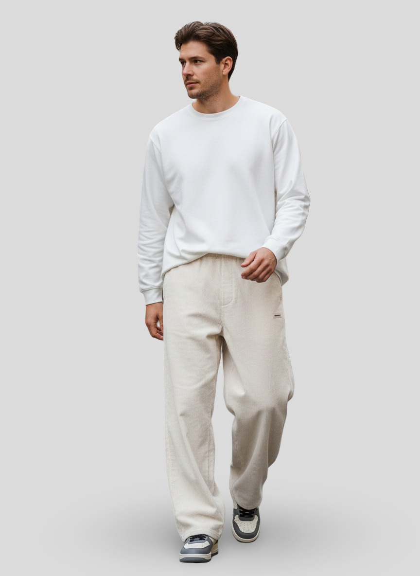 Lucas | Wijde Ribfluweel Broek