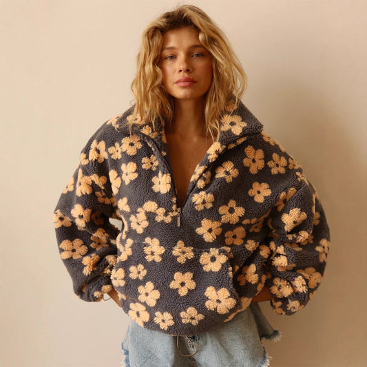 Fleur | Floral Teddy Fleece