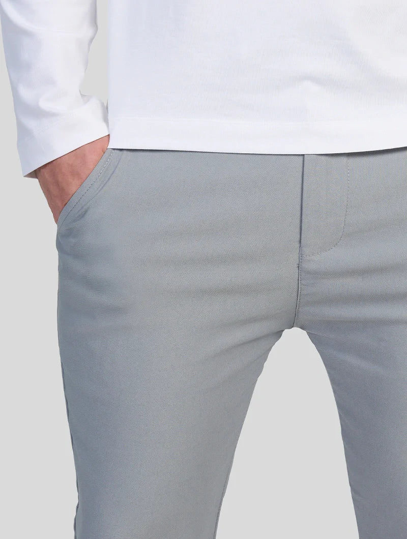 Felix Slim Fit Stretch Broek Heren - Lichtgrijs