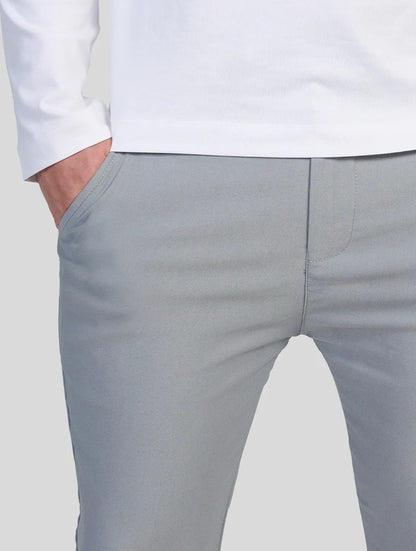 Felix Slim Fit Stretch Broek Heren - Lichtgrijs