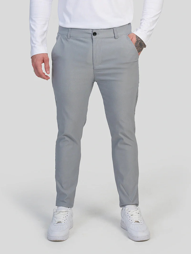 Felix Slim Fit Stretch Broek Heren - Lichtgrijs