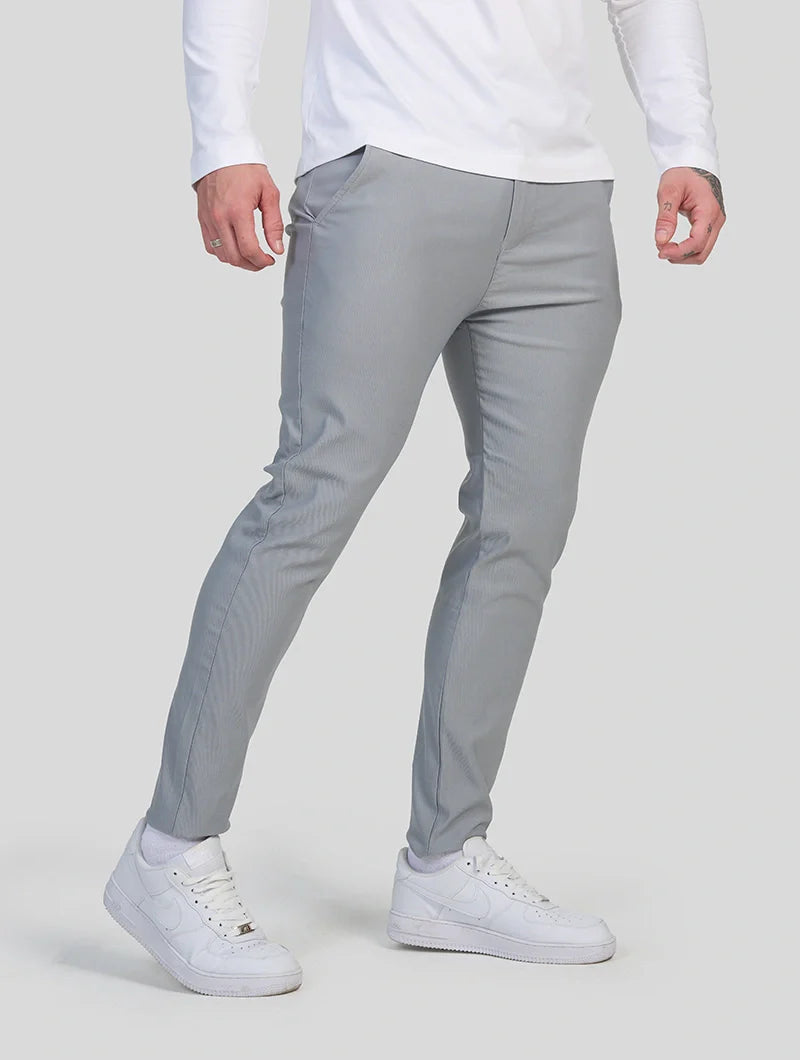 Felix Slim Fit Stretch Broek Heren - Lichtgrijs