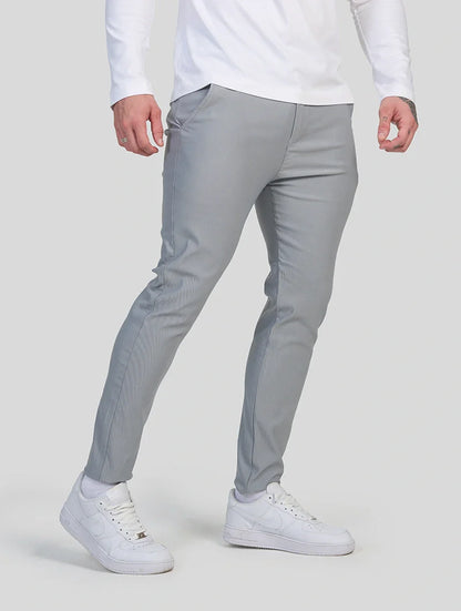 Felix Slim Fit Stretch Broek Heren - Lichtgrijs