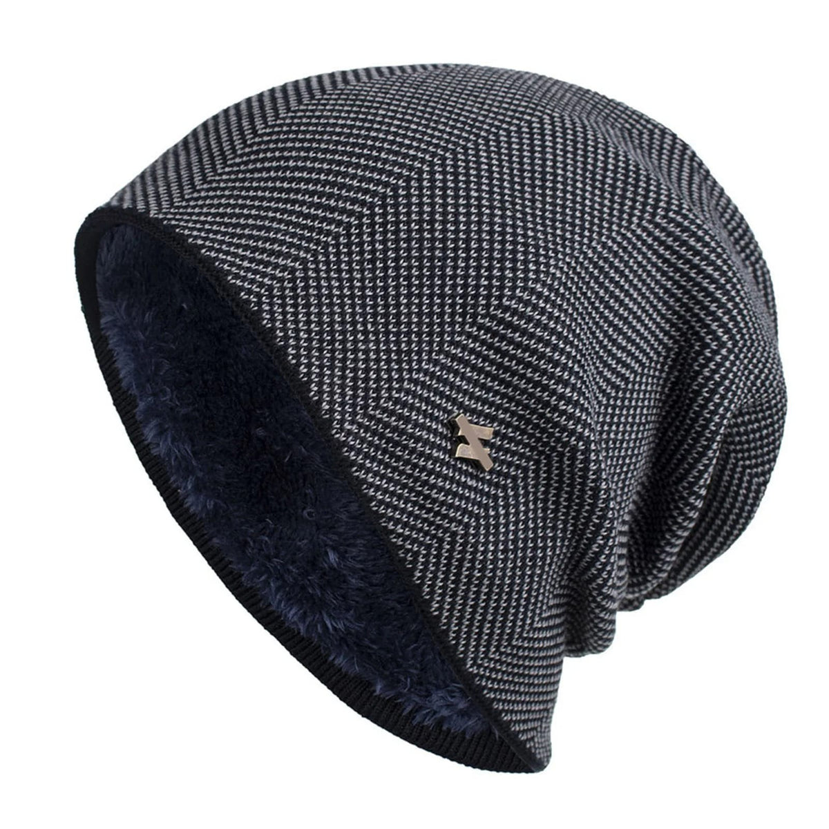 Detail van de dikke pluche fleece voering van de Thobias muts, benadrukt de isolerende eigenschappen en zachtheid.