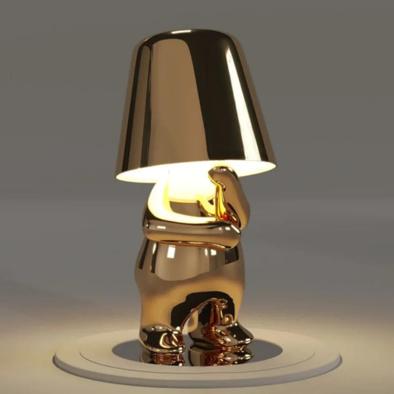 RayDudes™ Draadloze Tafellamp Goud - Unieke Touch Lamp 'Gouden Mannetjes'