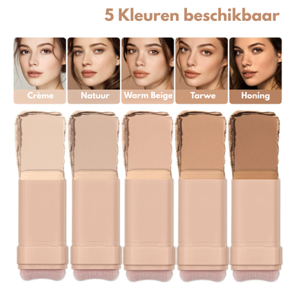 Matte Foundation Stick: Stralende, Egale Huid in 2 Stappen