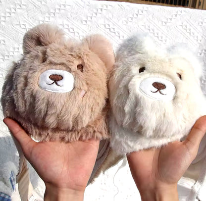 Schattige teddybeer lingerie set van zacht pluche – sexy en cozy kawaii ondergoed met beervormige cups