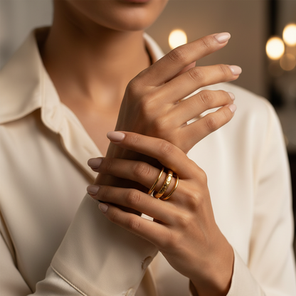 3-Delige Ring Goud - Stapelbare Ringen Dames (Stacking Rings)