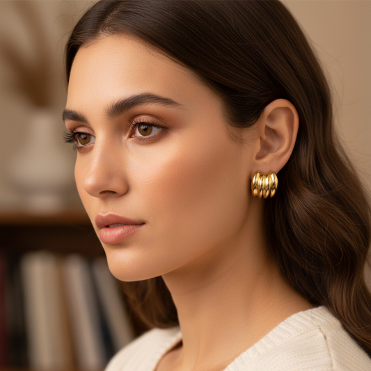 Gouden Oorbellen met Schelp Hanger - Zomerse Oorstekers Dames