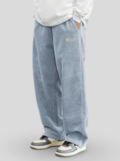 Lucas | Wijde Ribfluweel Broek