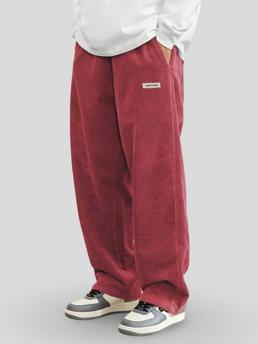 Lucas | Wijde Ribfluweel Broek