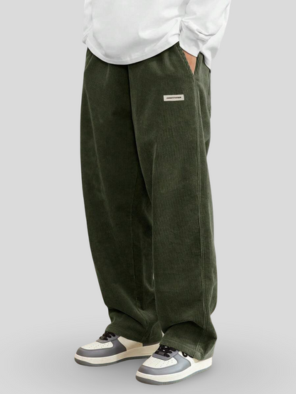 Lucas | Wijde Ribfluweel Broek