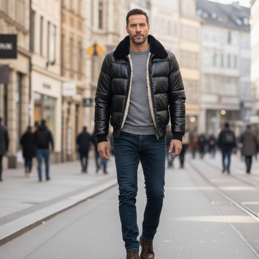 Premium Vintage Pilotenjas met Shearling Voering