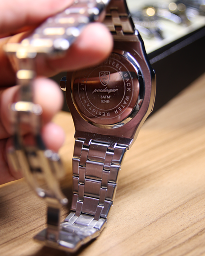 KingRoyal Luxe Herenhorloge - Zwaar RVS Horloge met Achthoekige Kast