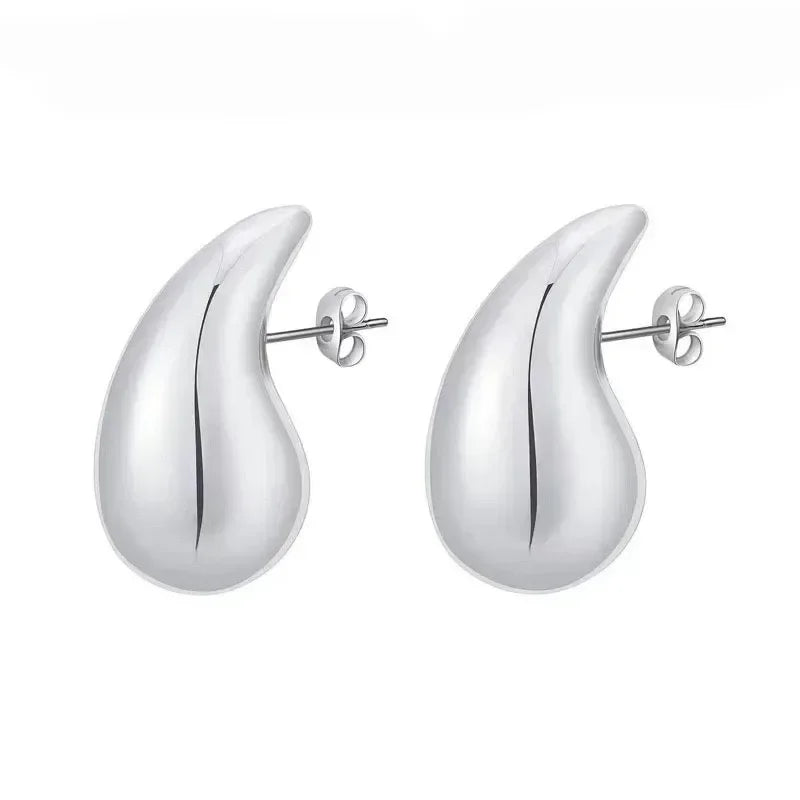 Gouden Druppel Oorbellen - Trendy Chunky Drop Oorstekers (Waterdrop)