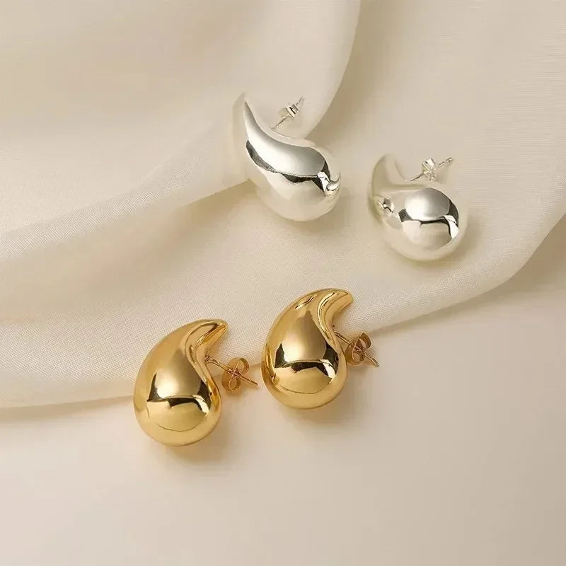 Gouden Druppel Oorbellen - Trendy Chunky Drop Oorstekers (Waterdrop)