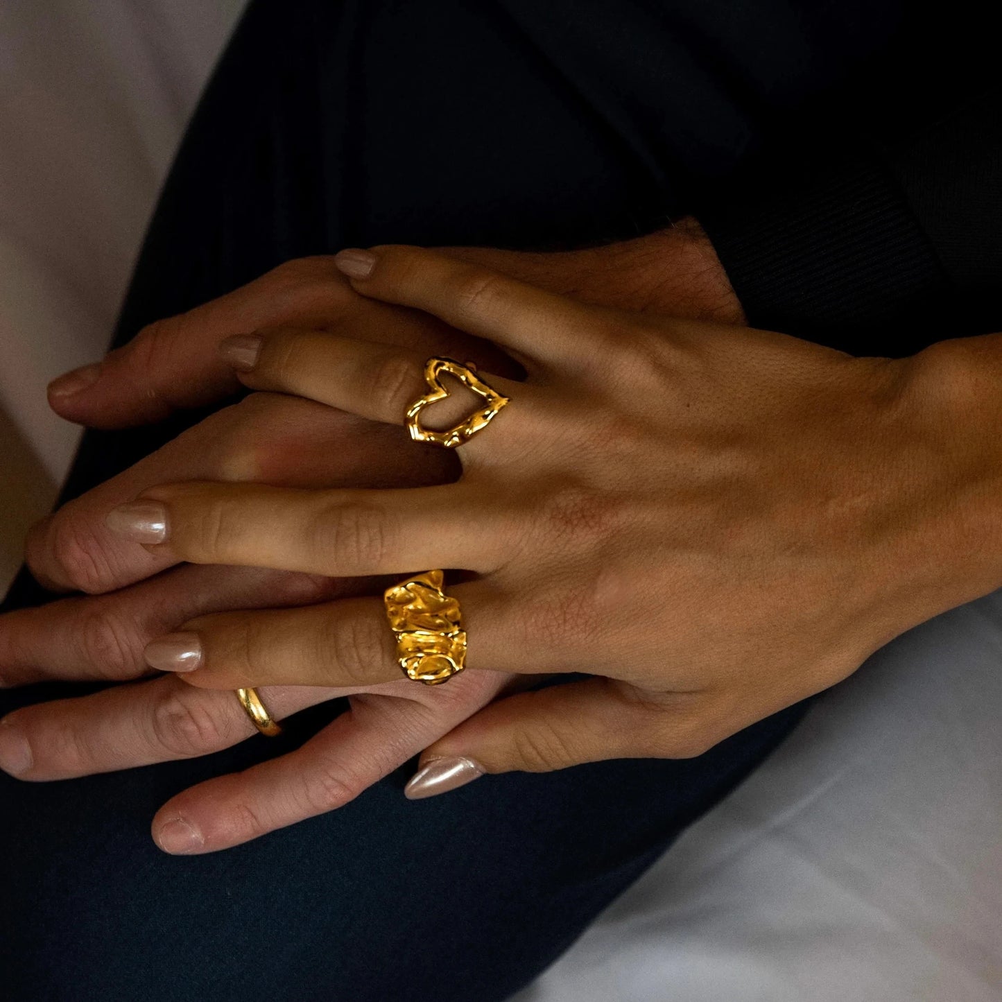 Gouden Hartjes Ring Dames - Ring met Hart Vorm