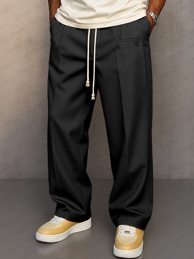 Heren Elastische Taille Broek voor Ouderen, Casual Trekkoord Pull-On Heren Elastische Taille Broek voor Ouderen, Casual Trekkoord Pull-On