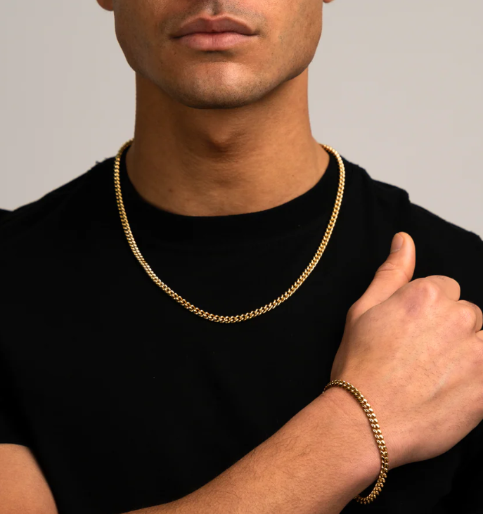 Gouden Cuban Link Ketting Heren - Stoere Schakelketting RVS