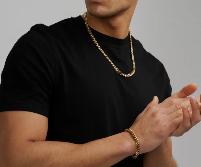 Gouden Cuban Link Ketting Heren - Stoere Schakelketting RVS