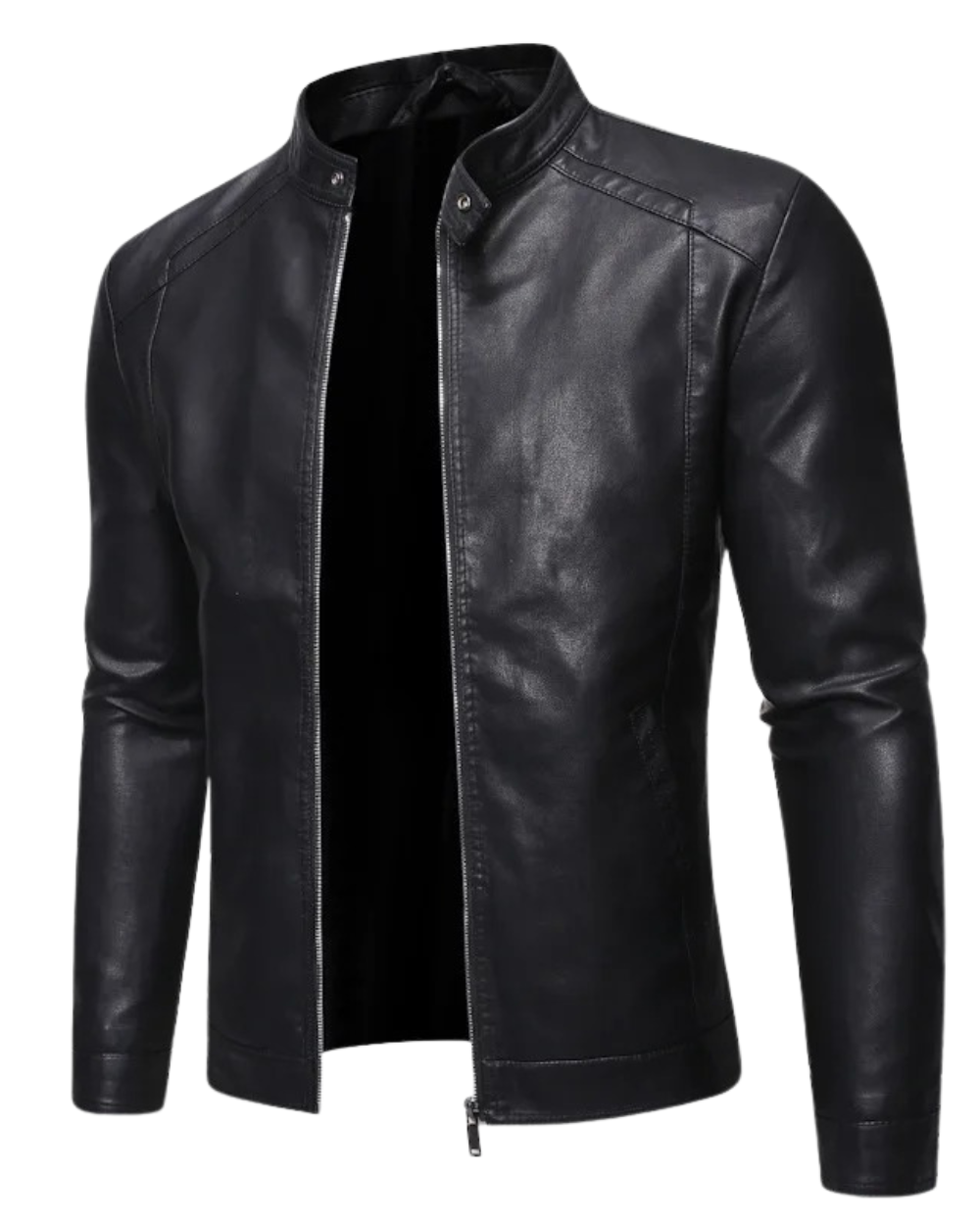 Dries - Leren Jas met Opstaande Kraag product image
