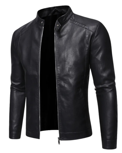 Dries - Leren Jas met Opstaande Kraag product image