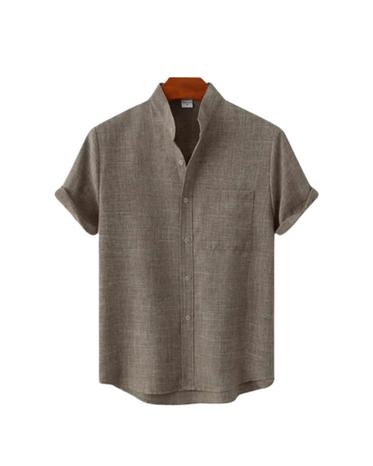 Venice linnen shirt met korte mouwen