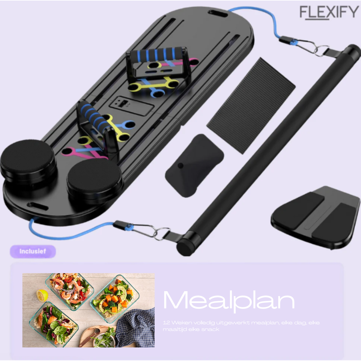 Draagbaar Pilates board voor thuis workouts – multifunctioneel fitnessbord voor core stability en krachttraining