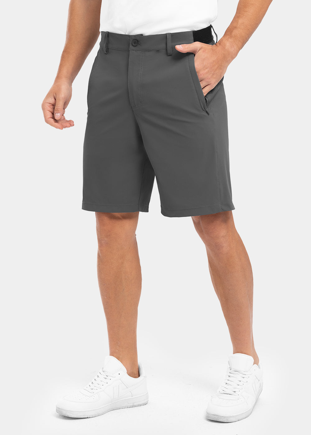 Marineblauwe Arthur shorts, vooraanzicht, op een mannequin, ideaal voor een klassieke presentatie.
