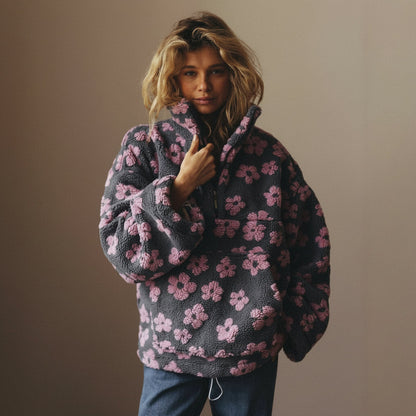Fleur | Floral Teddy Fleece