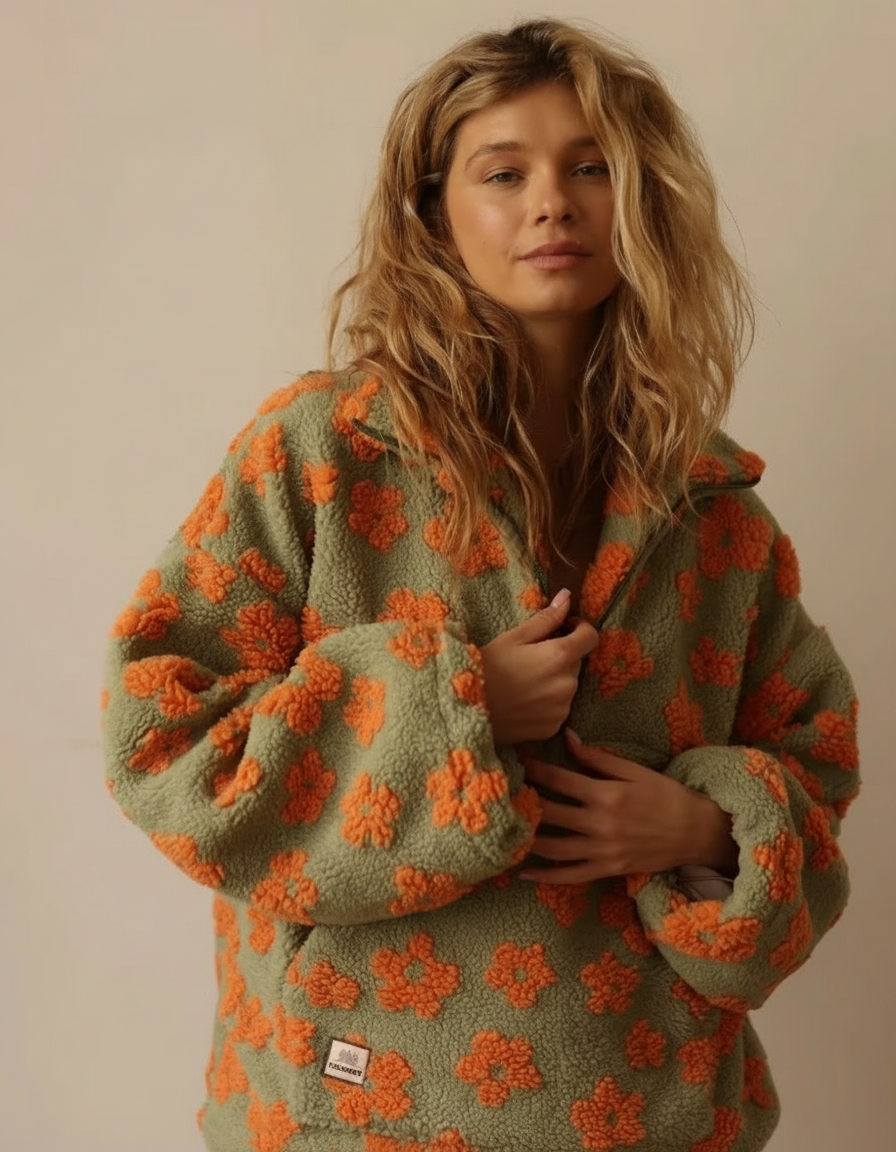 Fleur | Floral Teddy Fleece